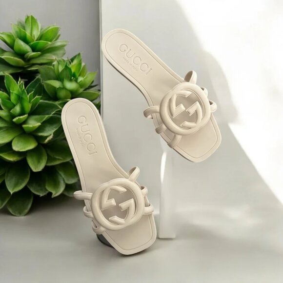 Gucci Women's White Slides Rubber Size 39 - Picture 4 of 7